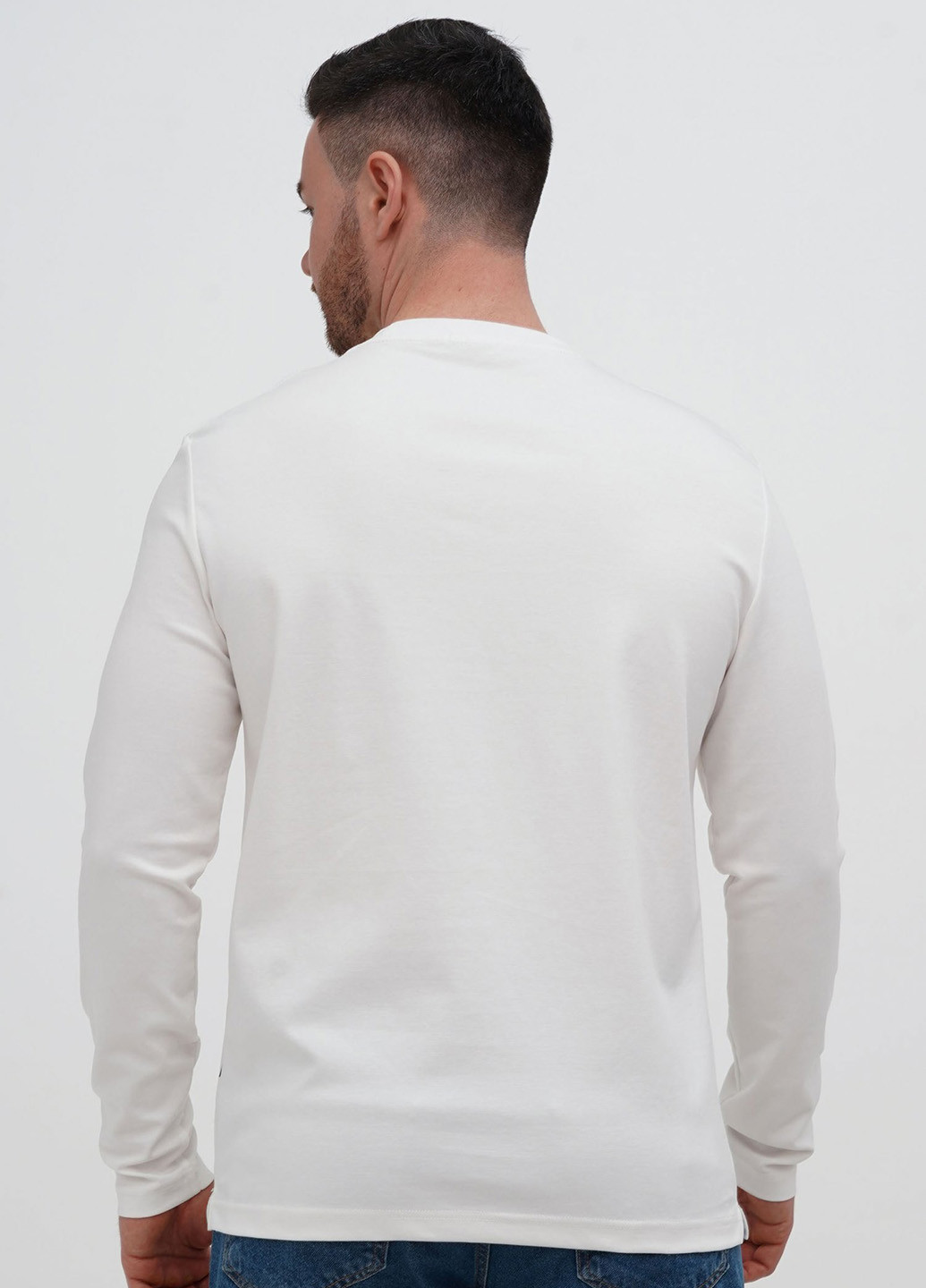 Белый демисезонный кэжуал лонгслив Trend Collection однотонный