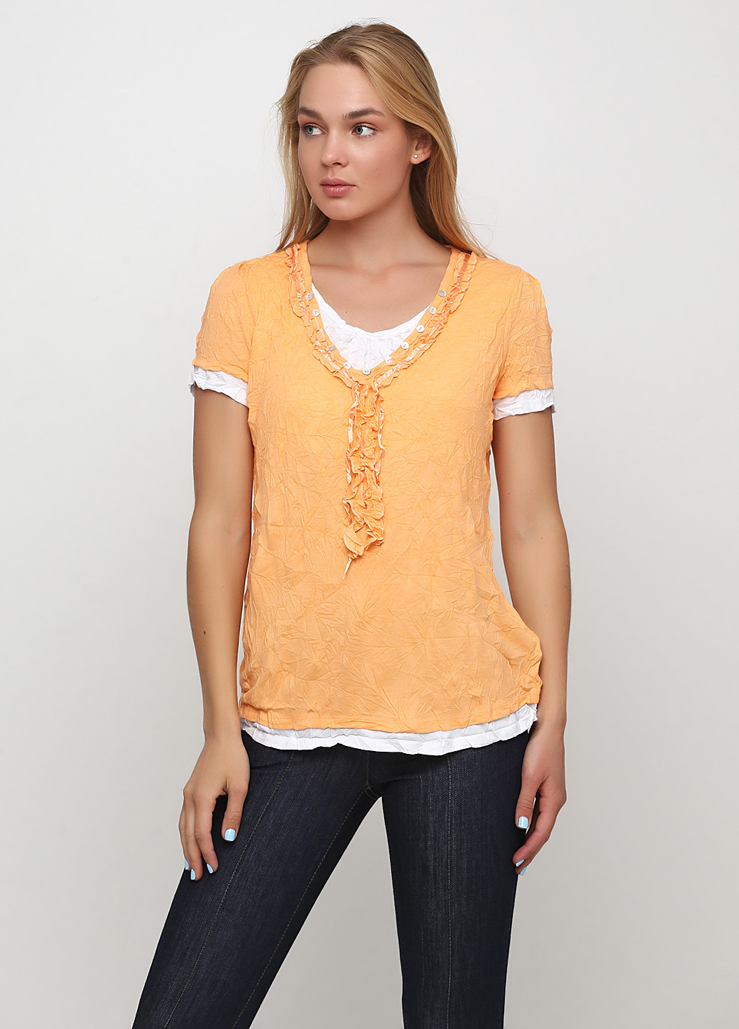 Оранжевая летняя футболка Linea Tesini