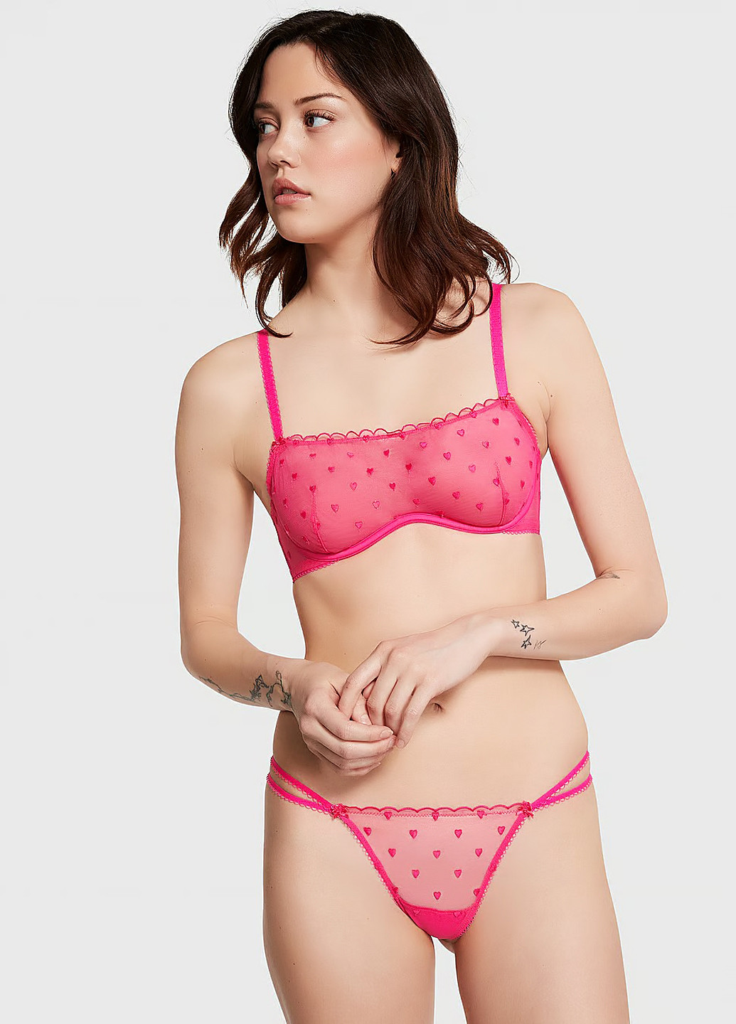 Рожевий демісезонний комплект (бюстгальтер, трусики) Victoria's Secret