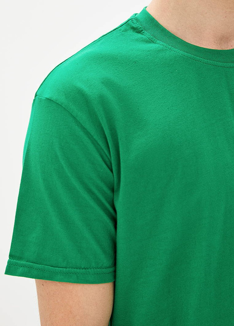 Зеленая футболка мужская базовая с коротким рукавом Роза