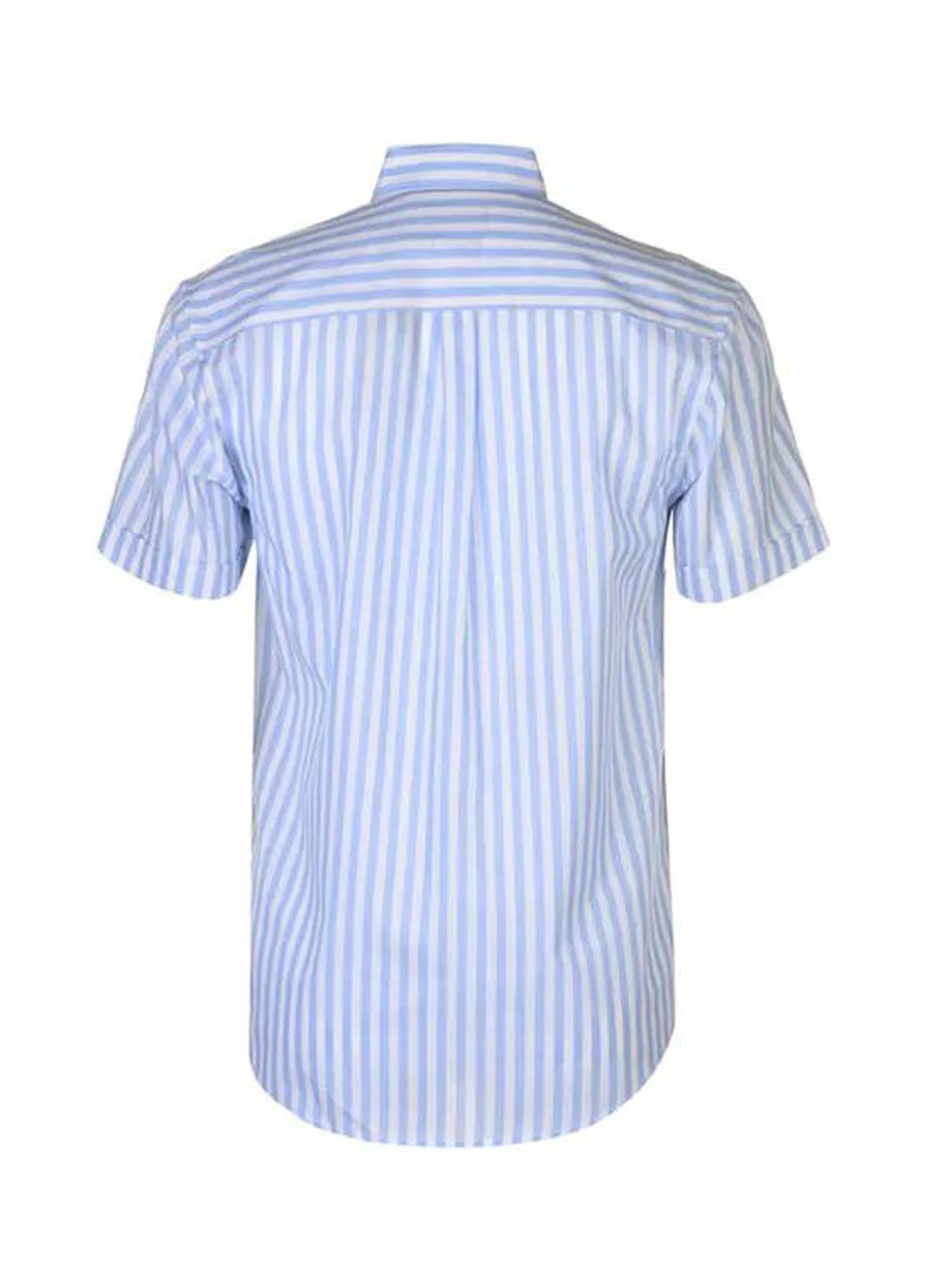 Голубой кэжуал рубашка в полоску Pierre Cardin с коротким рукавом