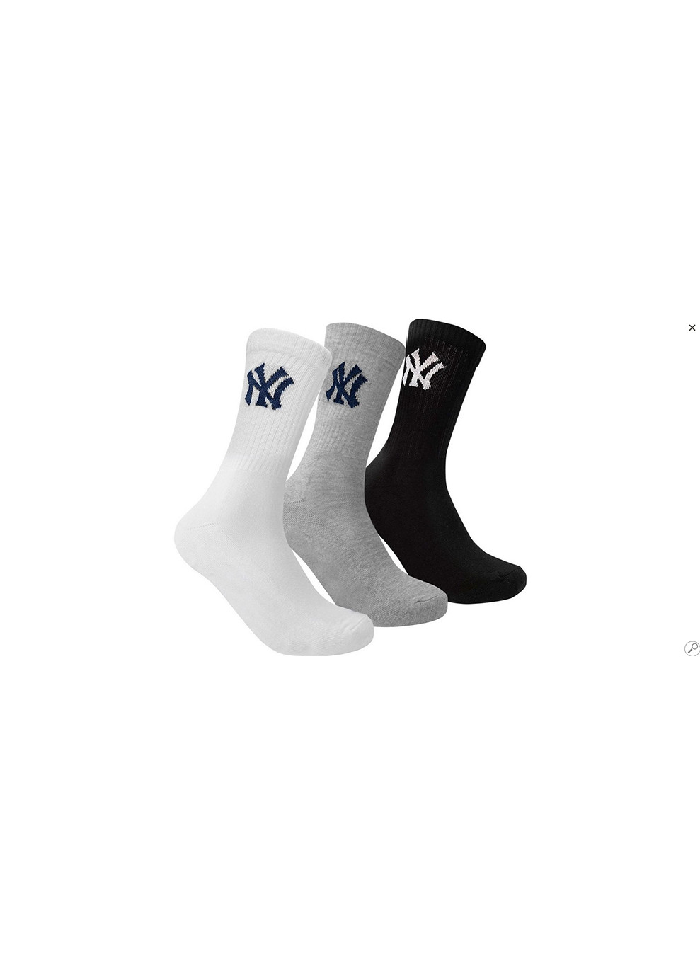Шкарпетки Crew 3-pack 35-38 black/white/gray 15100002-1003 New York Yankees (253684066)