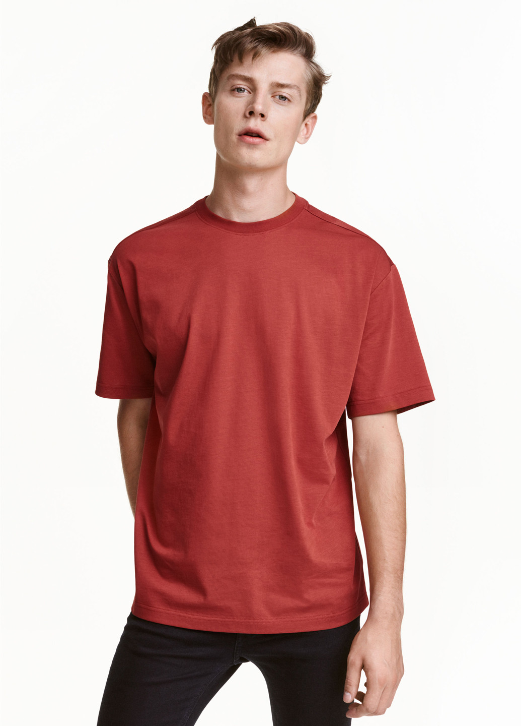 Терракотовая летняя футболка H&M