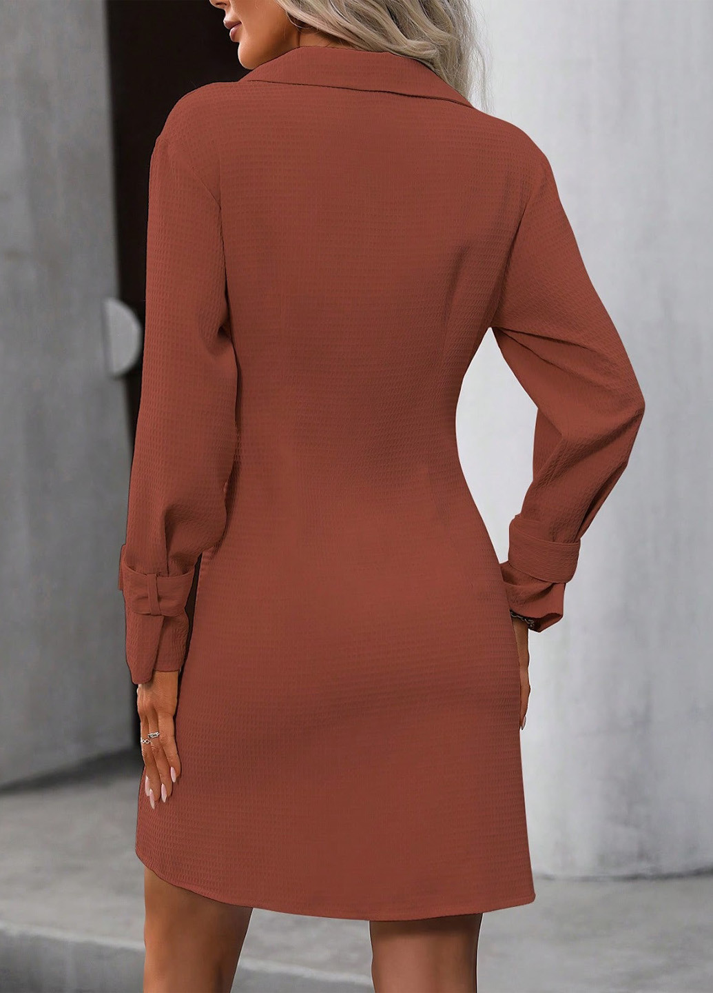 Теракотова кежуал сукня кльош SHEIN однотонна