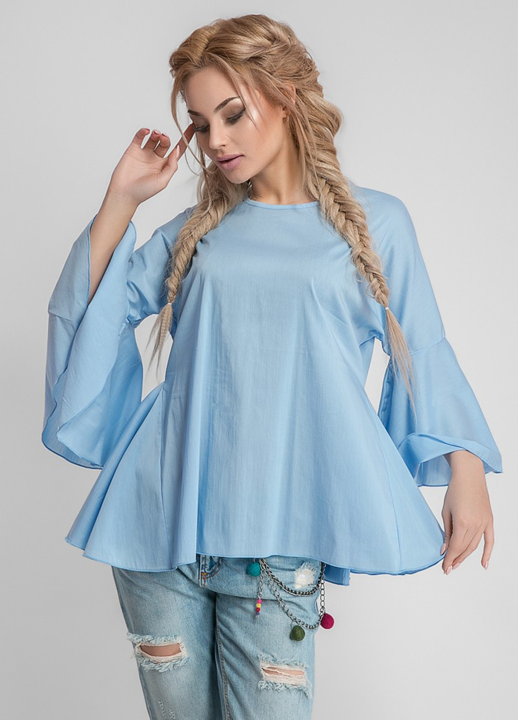 Голубая летняя блуза Modna Anka