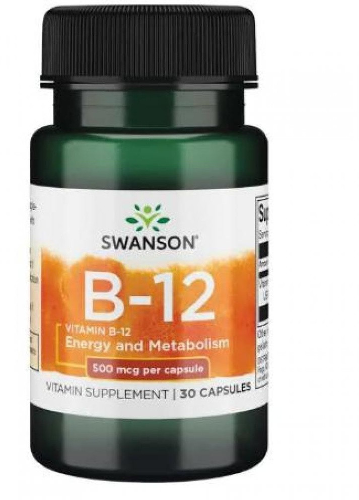 Витамин B-12 Vitamin B-12 500mg 30caps Swanson (232599717)
