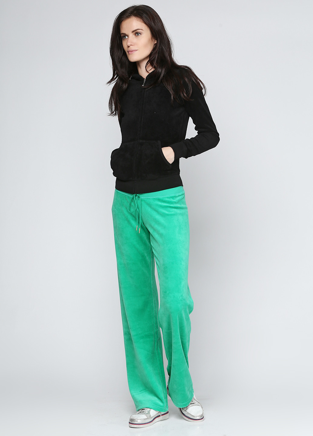 Зеленые кэжуал демисезонные прямые брюки Juicy Couture