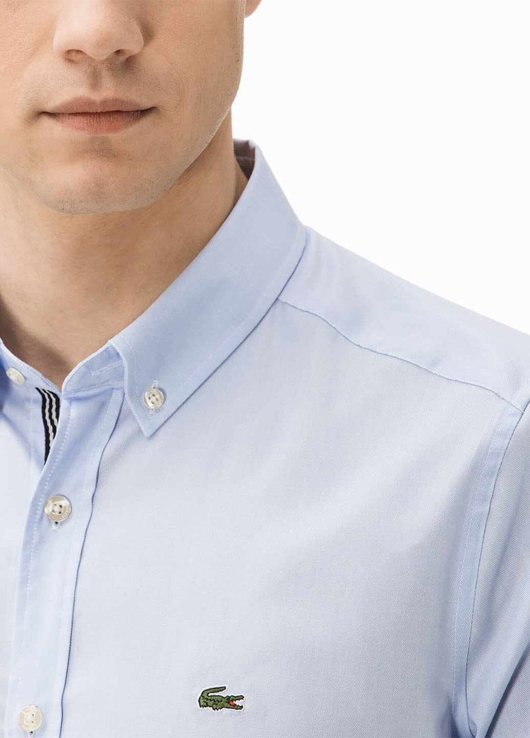 Светло-голубой классическая рубашка однотонная Lacoste