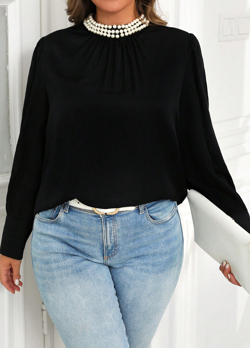 Чёрная блуза SHEIN