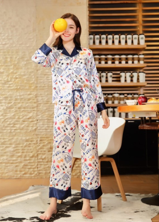 Комбинированная всесезон пижама женская парижанка рубашка + брюки Berni Fashion 54193