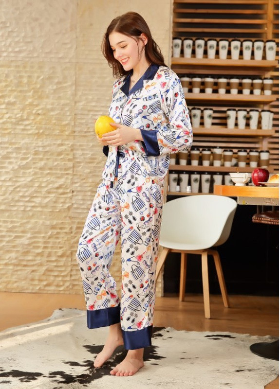 Комбинированная всесезон пижама женская парижанка рубашка + брюки Berni Fashion 54193