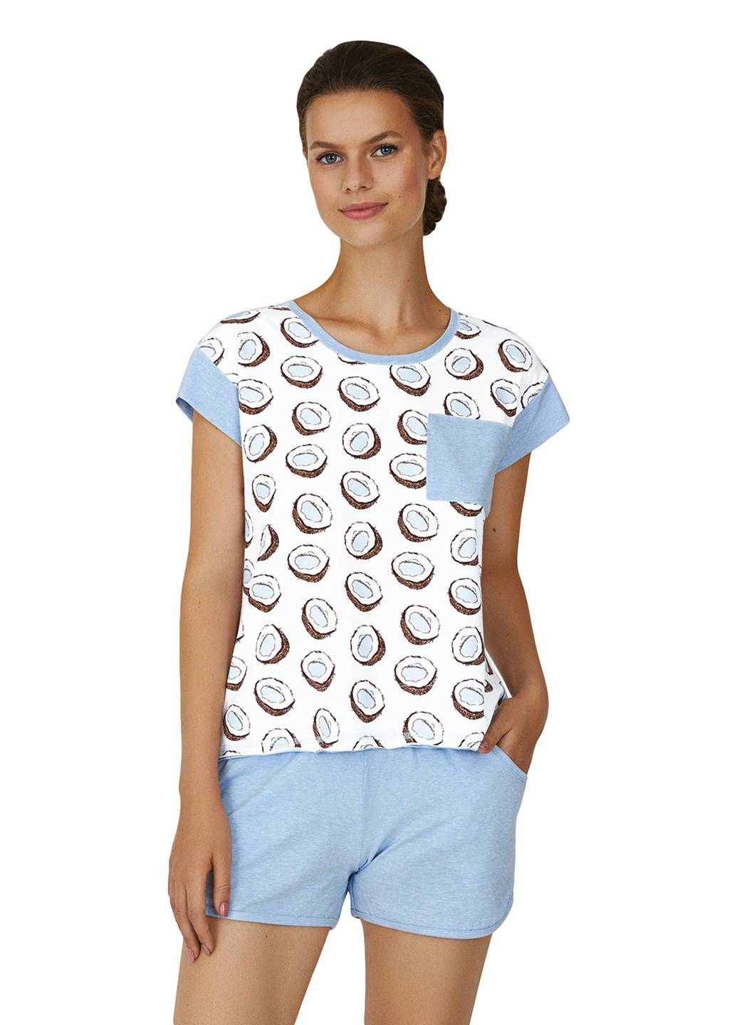 Біла всесезон піжама (футболка, шорти) футболка + шорти Ellen