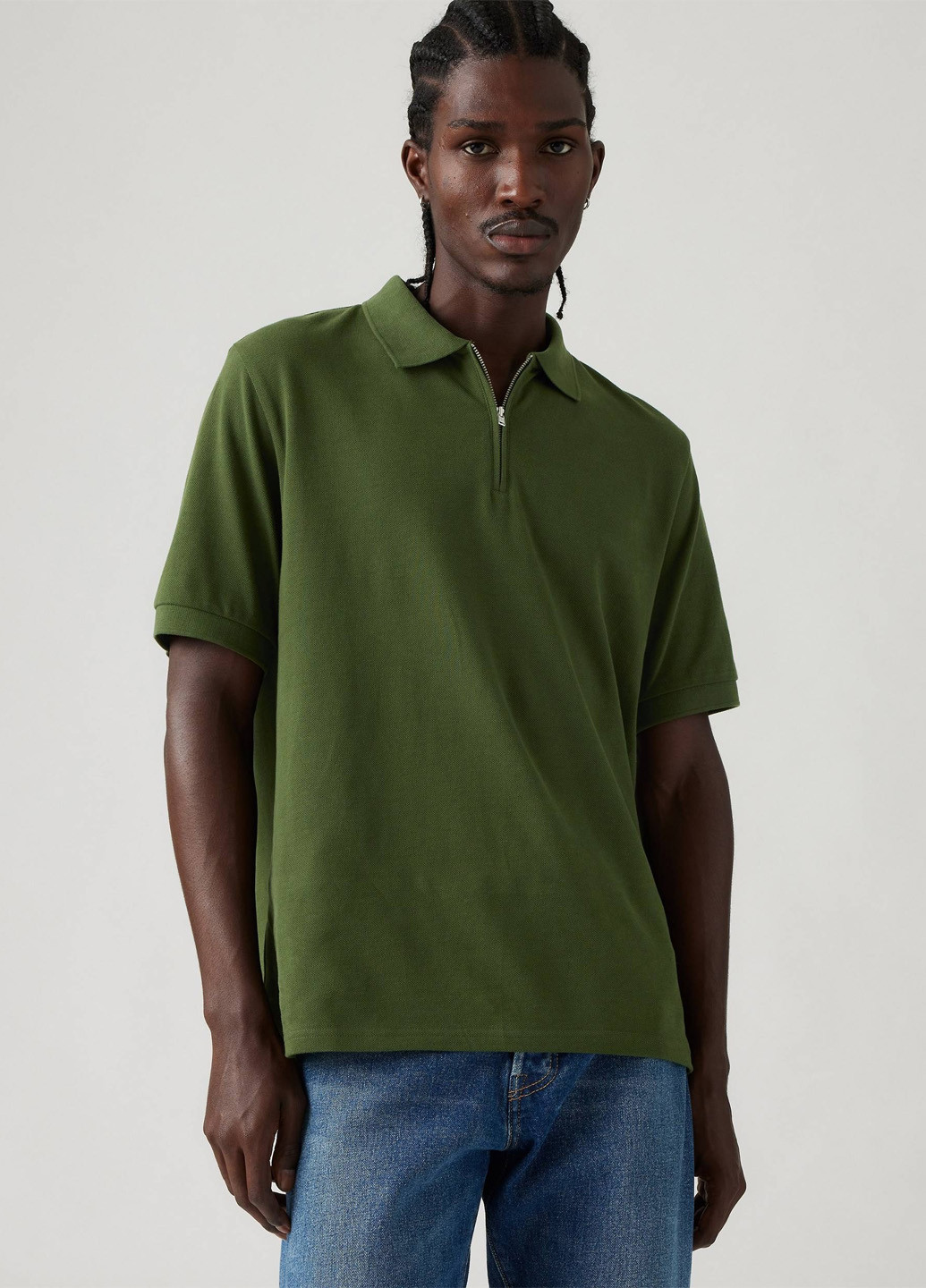 Зеленая футболка-поло для мужчин Levi's однотонная