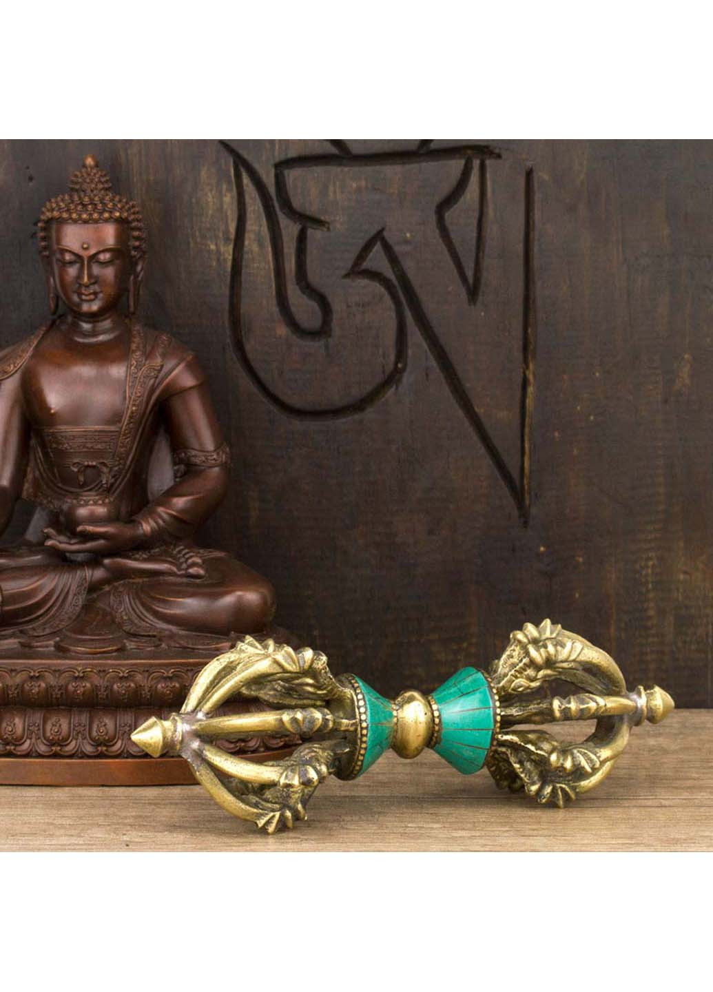 Статуетка Ваджр Дордже Ритуальний символ буддизму Ваджраяни Дев'ять спиць HandiCraft (255430288)