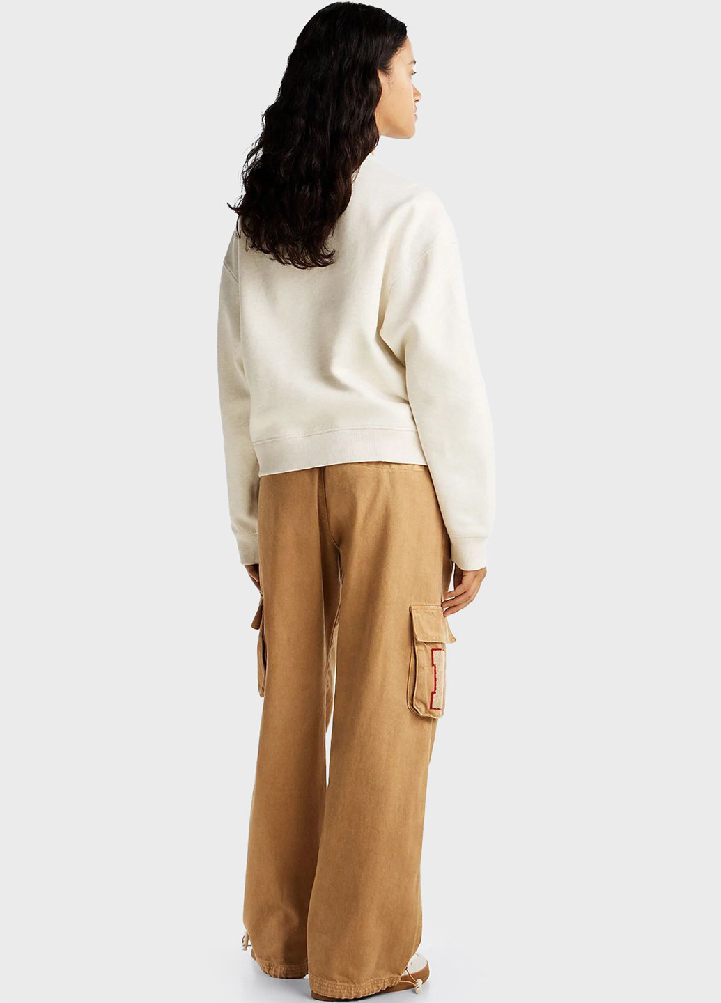 Світло-бежевий світшот Tommy Jeans логотип вишивка (347731543)