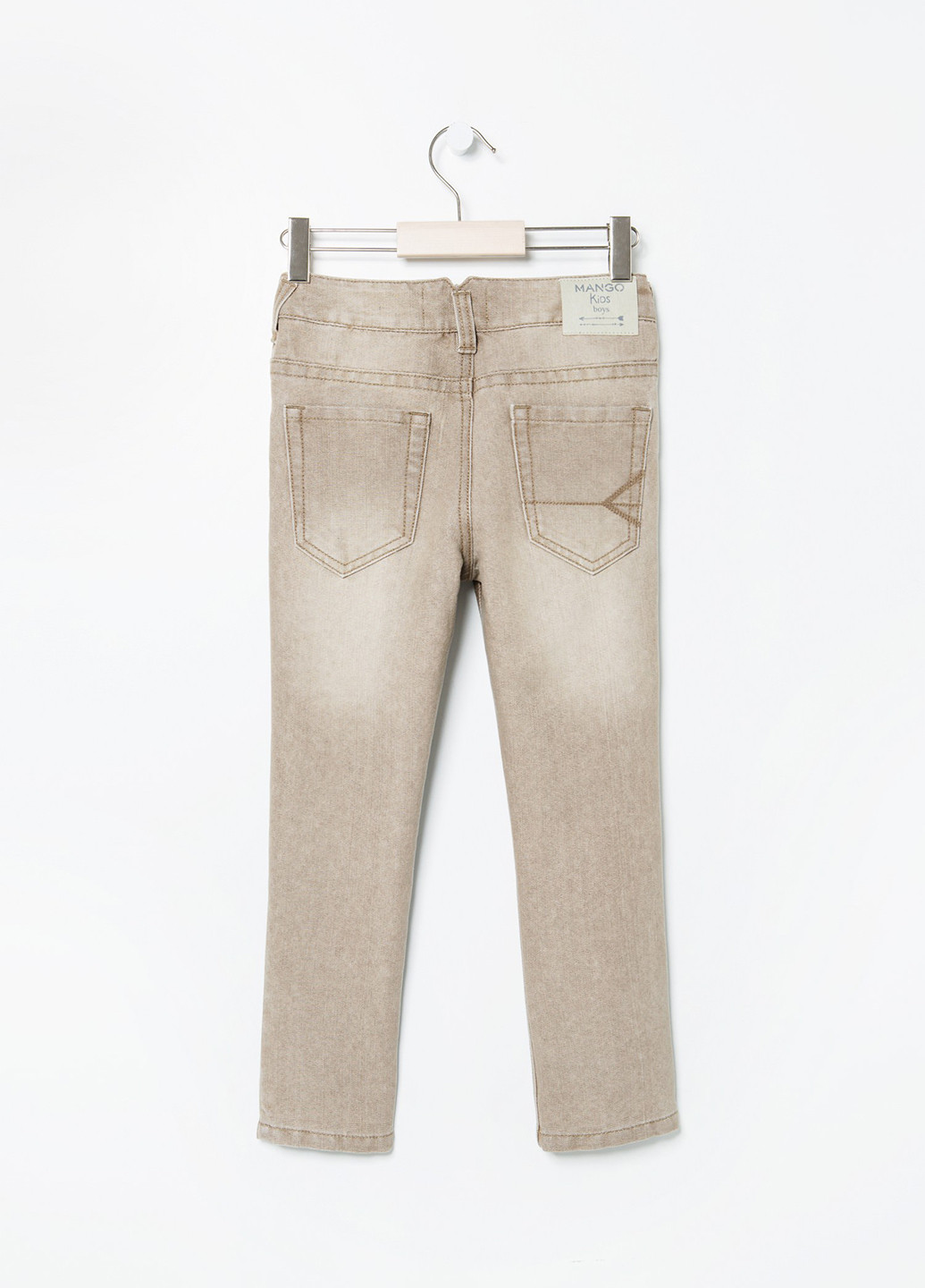 Светло-бежевые демисезонные прямые джинсы Mango