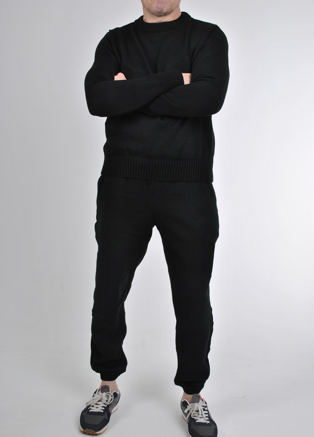 Черный зимний вязаный костюм Berta Lucci