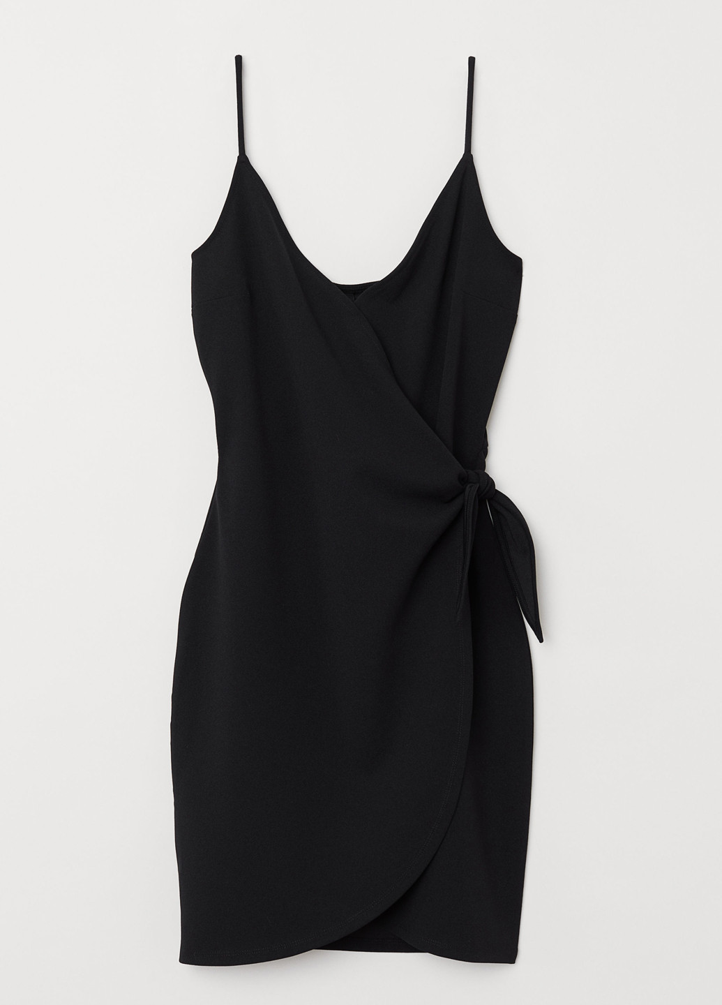 Черно-белое кэжуал платье на запах H&M однотонное