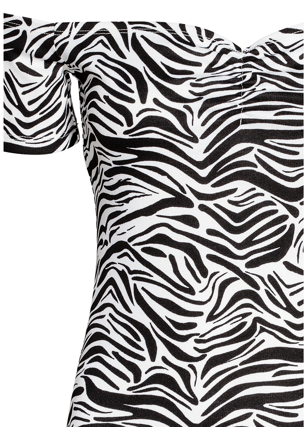 Черно-белое кэжуал платье футляр H&M зебра