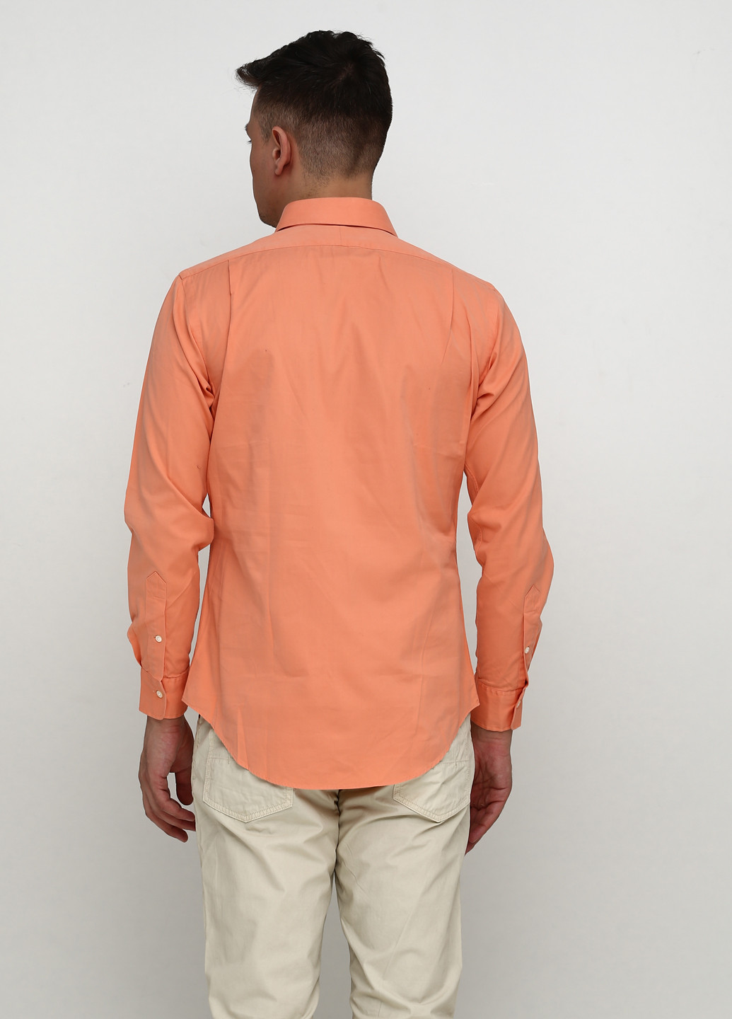 Коралловая кэжуал рубашка однотонная Ralph Lauren с длинным рукавом