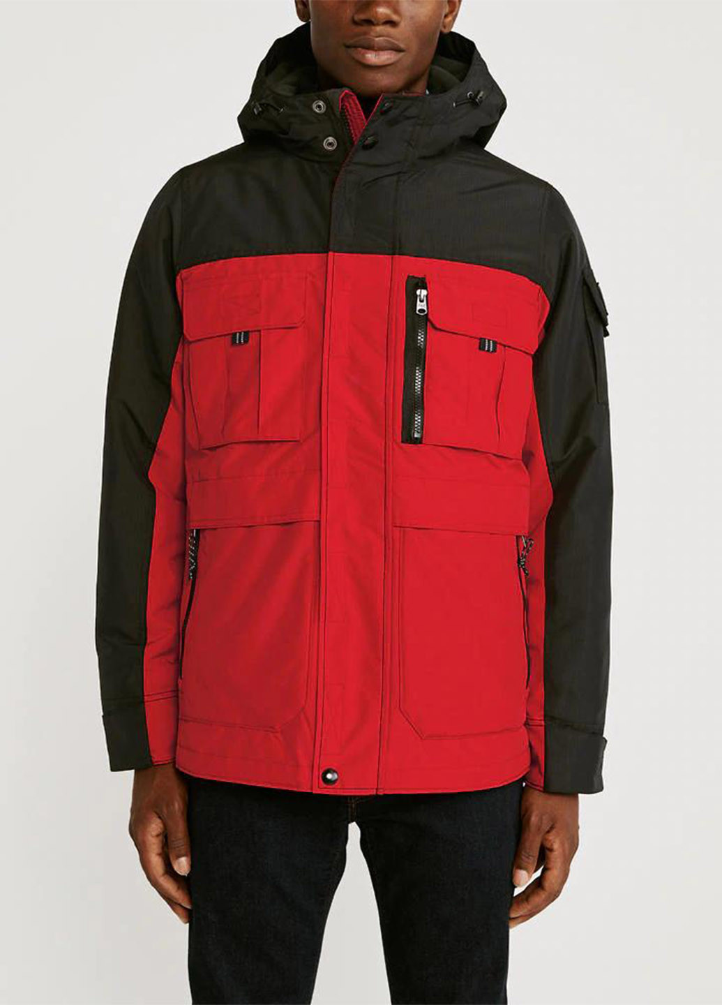 Красная демисезонная куртка Abercrombie & Fitch