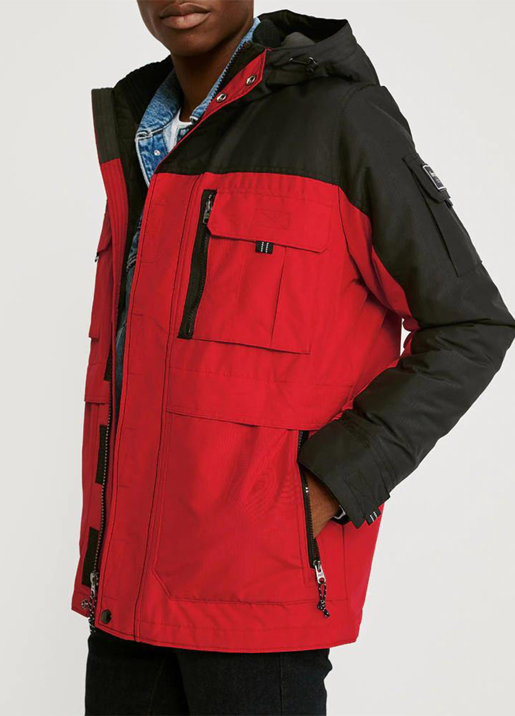 Красная демисезонная куртка Abercrombie & Fitch