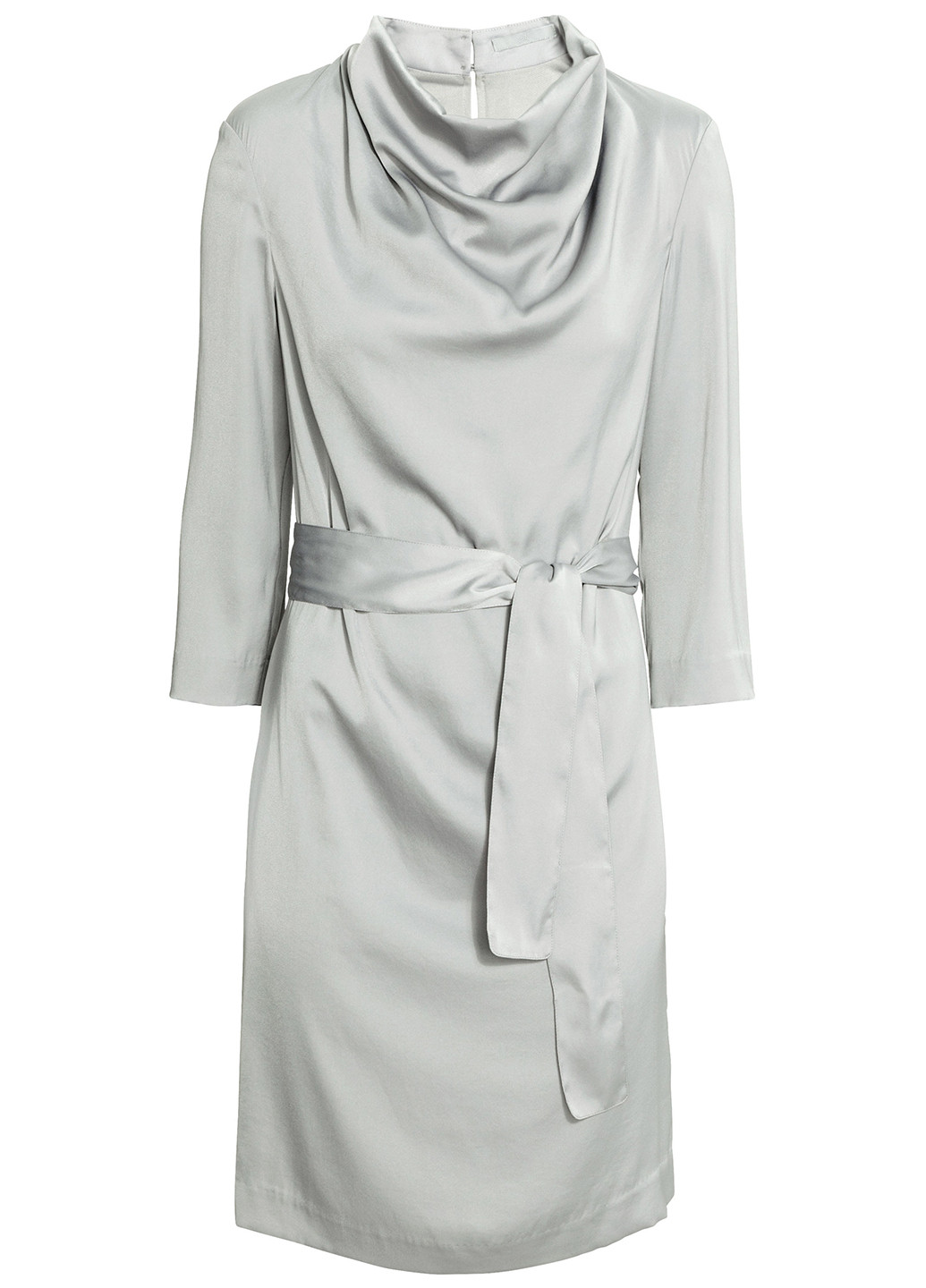 Светло-серое кэжуал платье на подкладе H&M однотонное