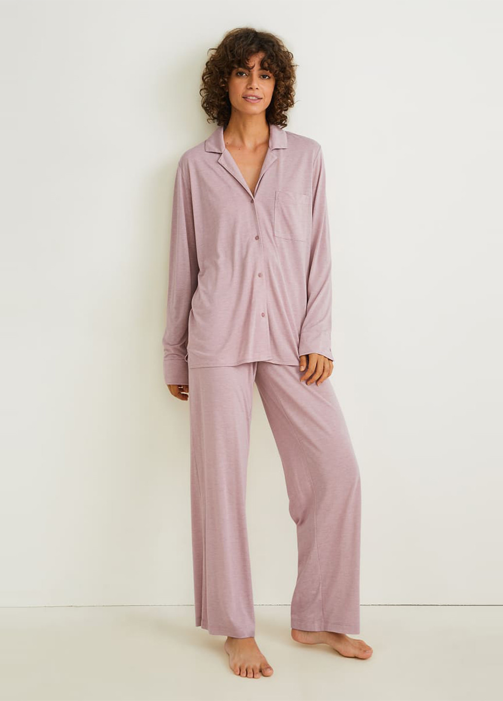 Пудровая всесезон пижама (рубашка, брюки) рубашка + брюки C&A