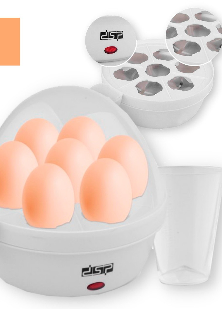 Яйцеварка на 7 яєць + мірна склянка для води DSP KA-5001 біла 350W (ka-5001_403) No Brand (253676657)