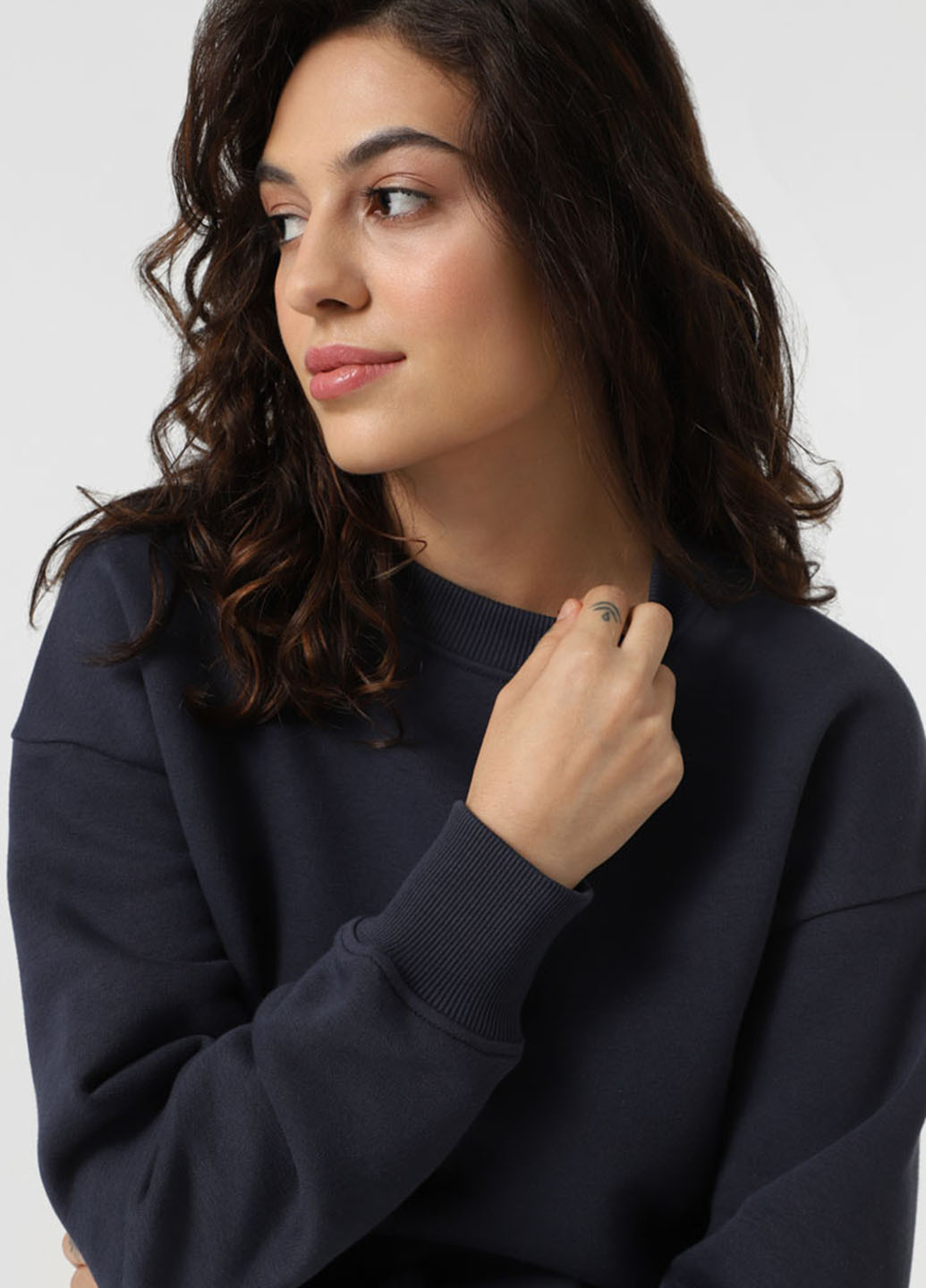 Сіро-синій світшот Promin однотонний без декору (324145548)