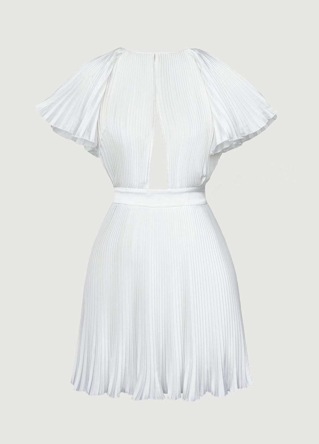 Белое кэжуал платье клеш, плиссированное Gepur однотонное