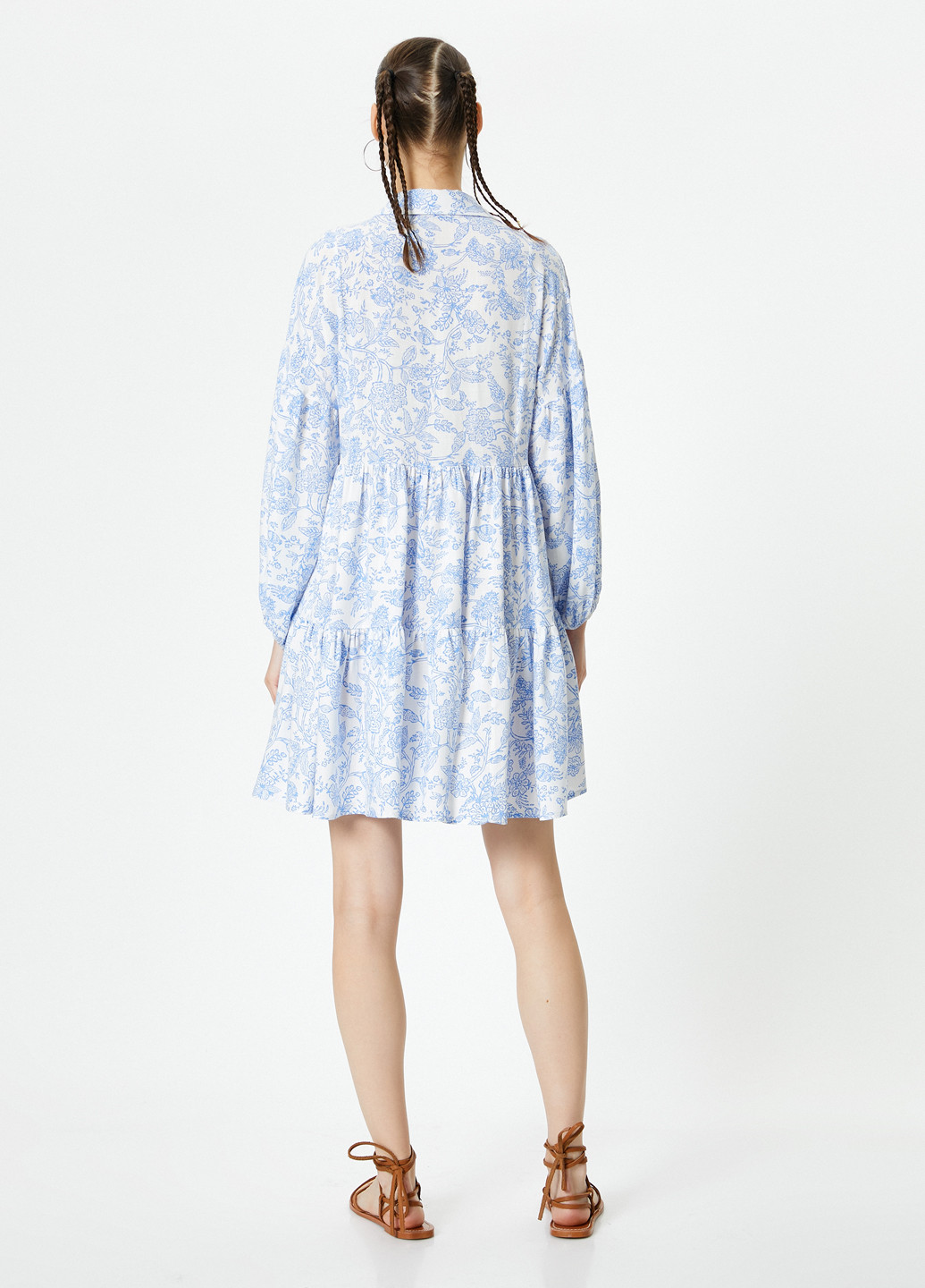 Комбинированное кэжуал платье рубашка KOTON с цветочным принтом