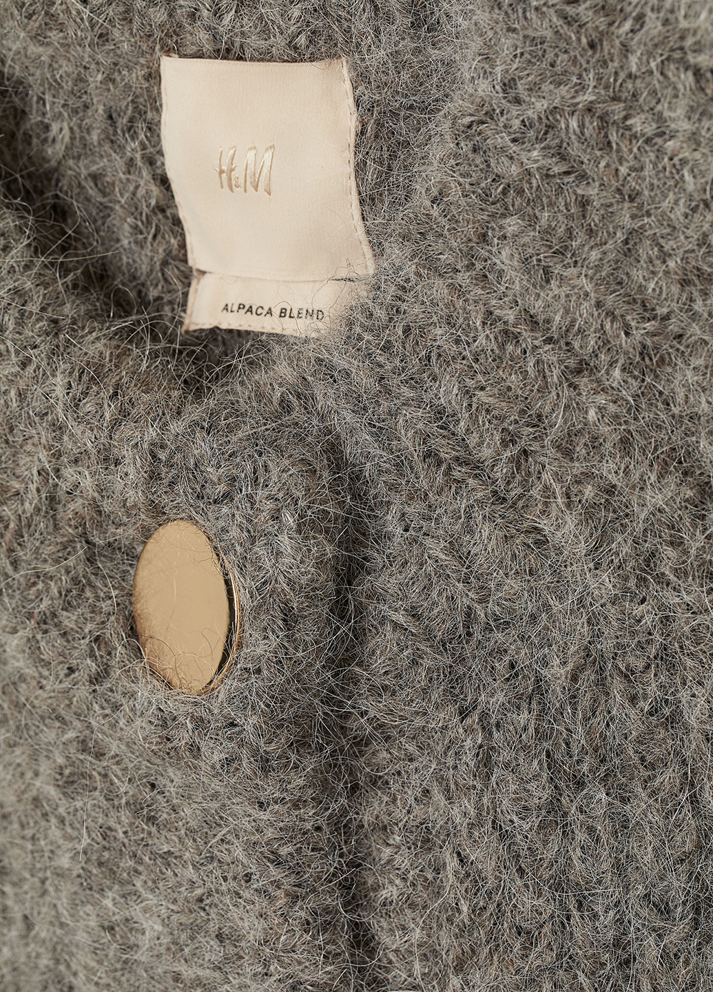 Кофта H&M меланж тёмно-серая кэжуал шерсть, альпака