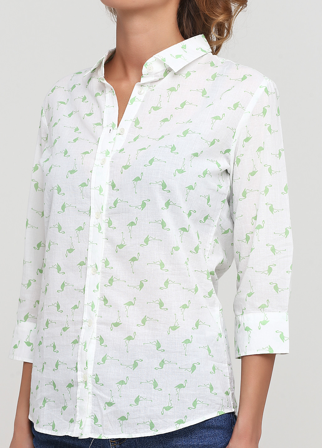 Зеленая кэжуал рубашка с рисунком Sassofono Club