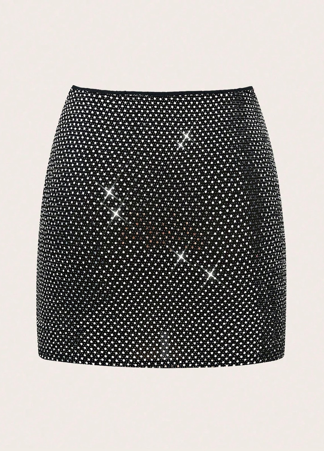 Черная вечерний однотонная юбка SHEIN а-силуэта (трапеция)