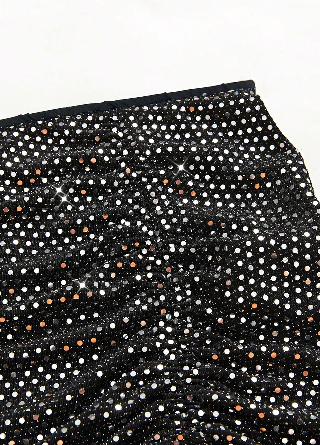 Черная вечерний однотонная юбка SHEIN а-силуэта (трапеция)