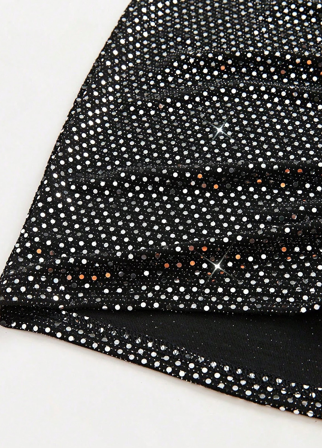 Черная вечерний однотонная юбка SHEIN а-силуэта (трапеция)