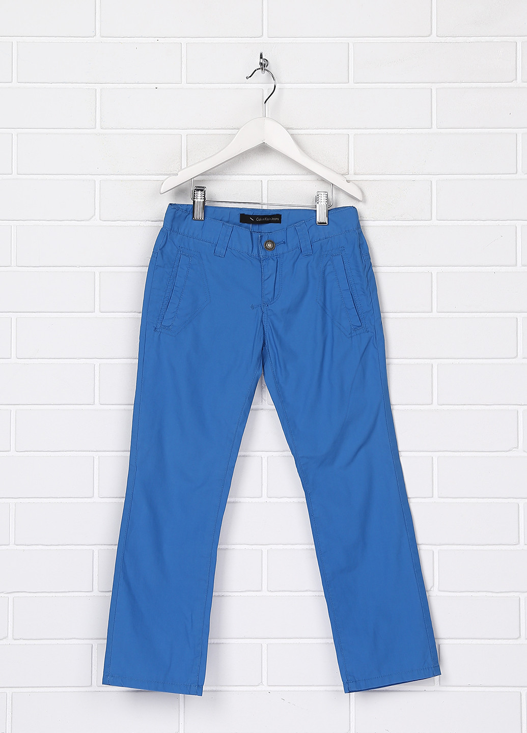 Васильковые кэжуал демисезонные со средней талией брюки Calvin Klein Jeans