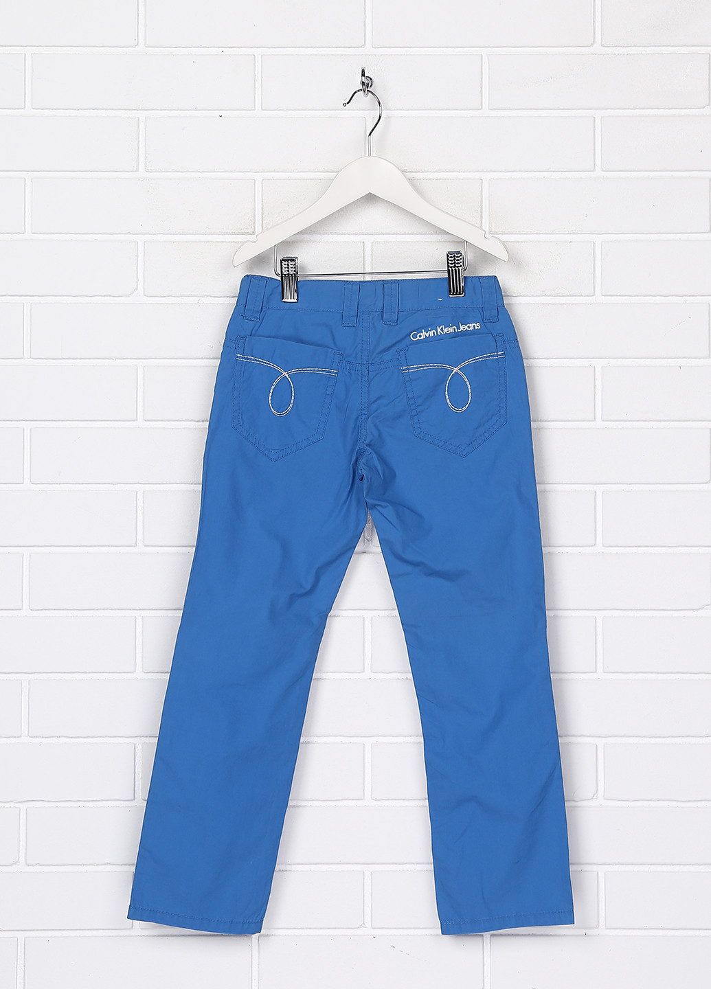 Васильковые кэжуал демисезонные со средней талией брюки Calvin Klein Jeans