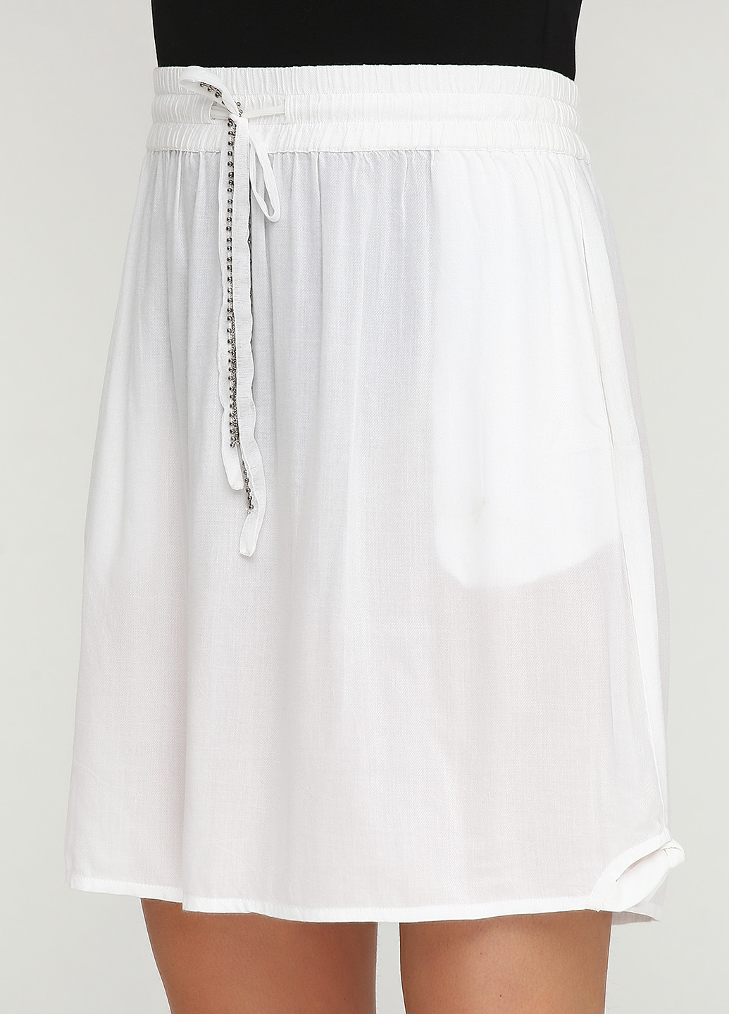 Белая кэжуал однотонная юбка NU DENMARK с высокой талией