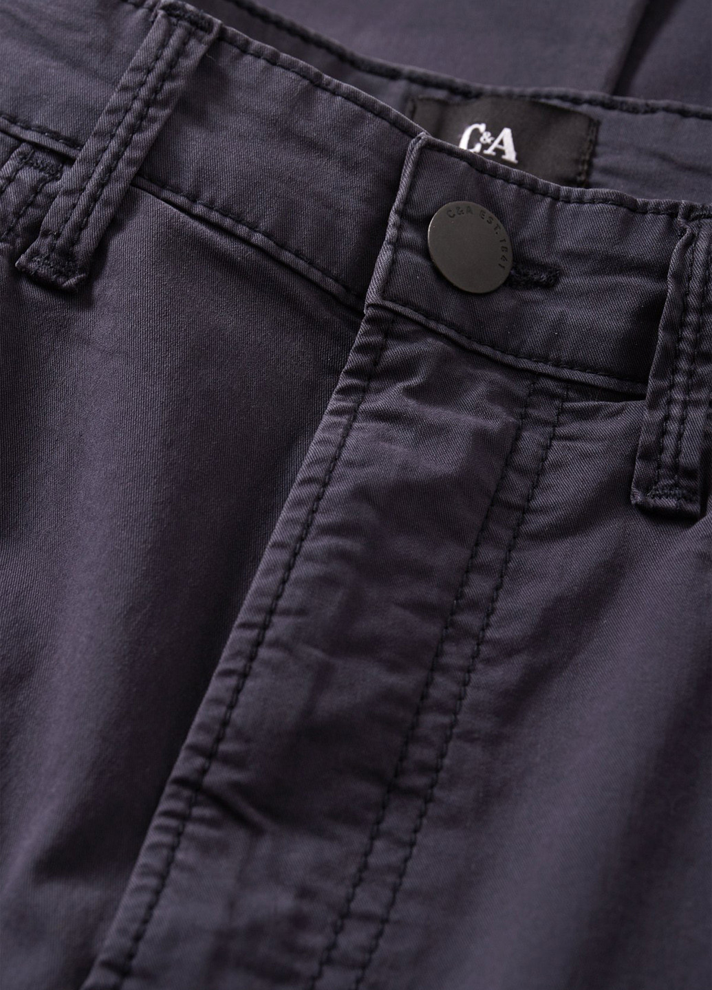 Темно-синие джинсовые, кэжуал демисезонные прямые брюки C&A