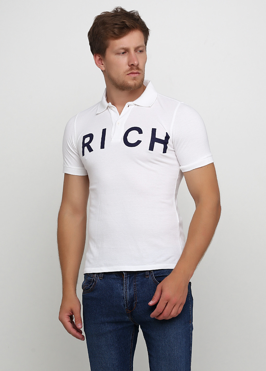 Белая футболка-поло для мужчин Richmond с надписью