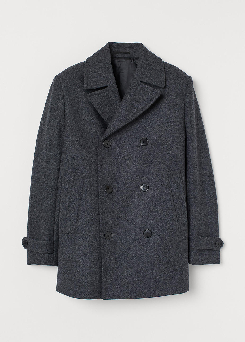 Темно-серое демисезонное Пальто бушлат H&M