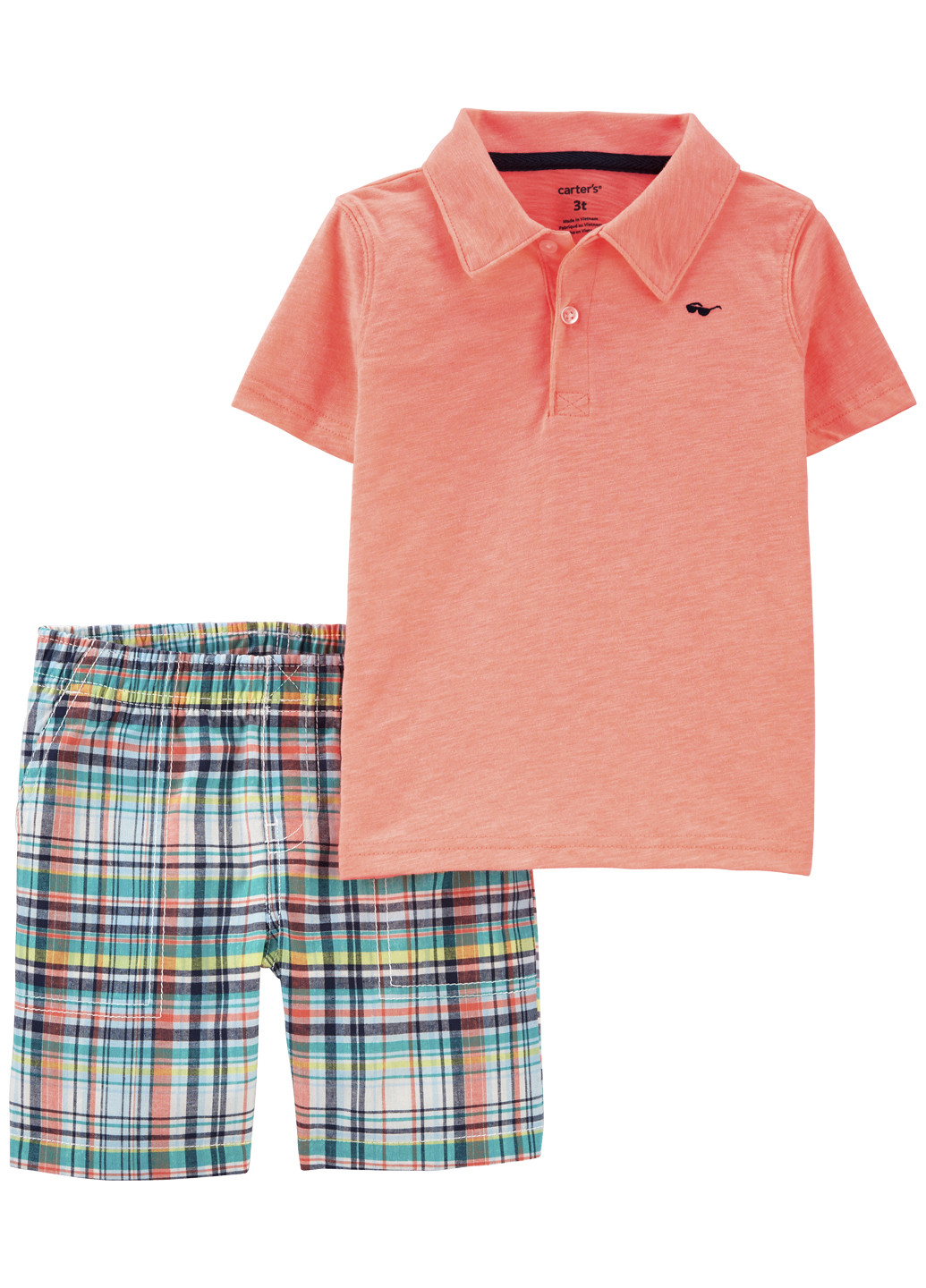 Кислотно-оранжевый летний костюм для мальчика Carter's