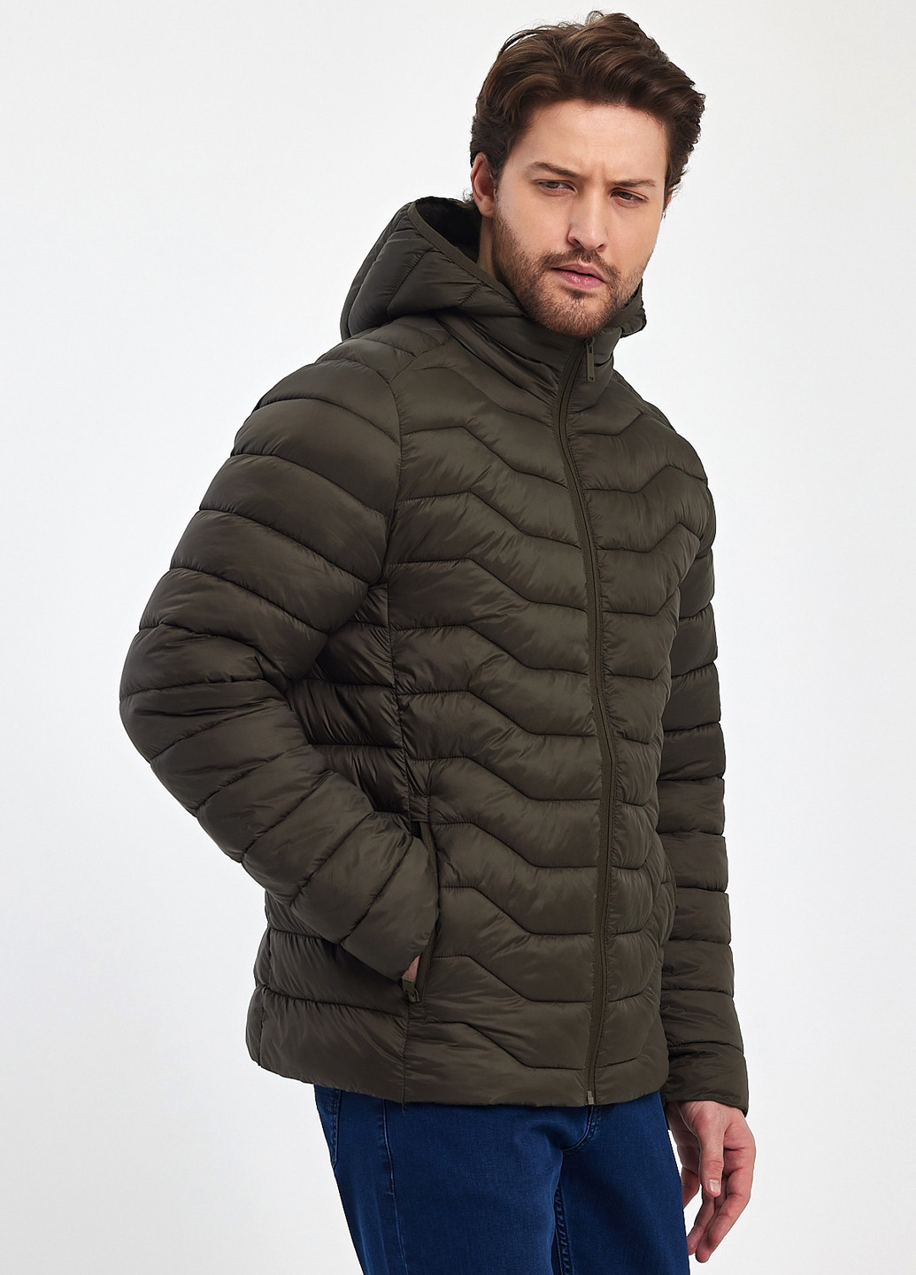 Оливковая (хаки) демисезонная куртка Trend Collection