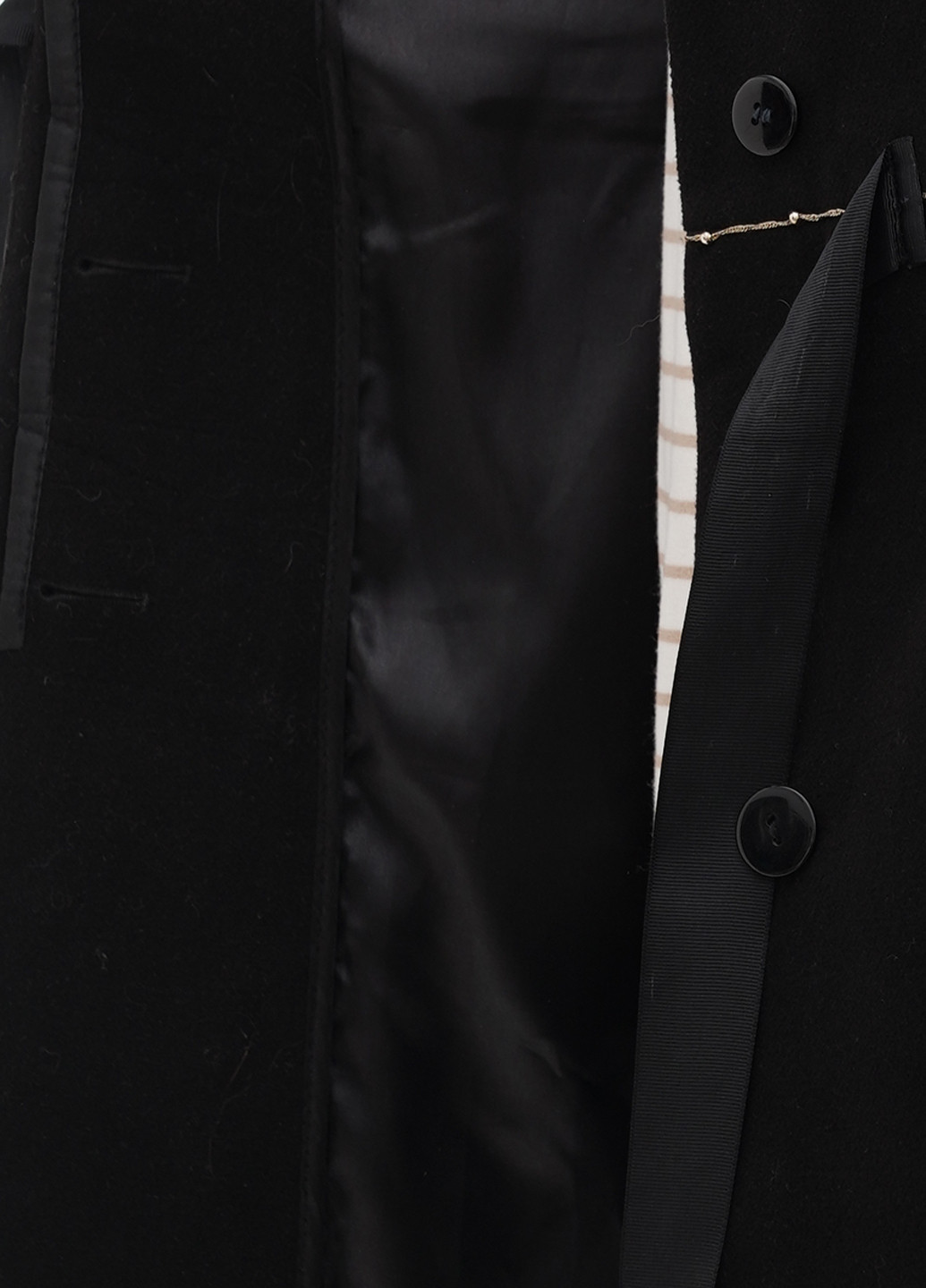 Черное демисезонное Пальто однобортное Manna