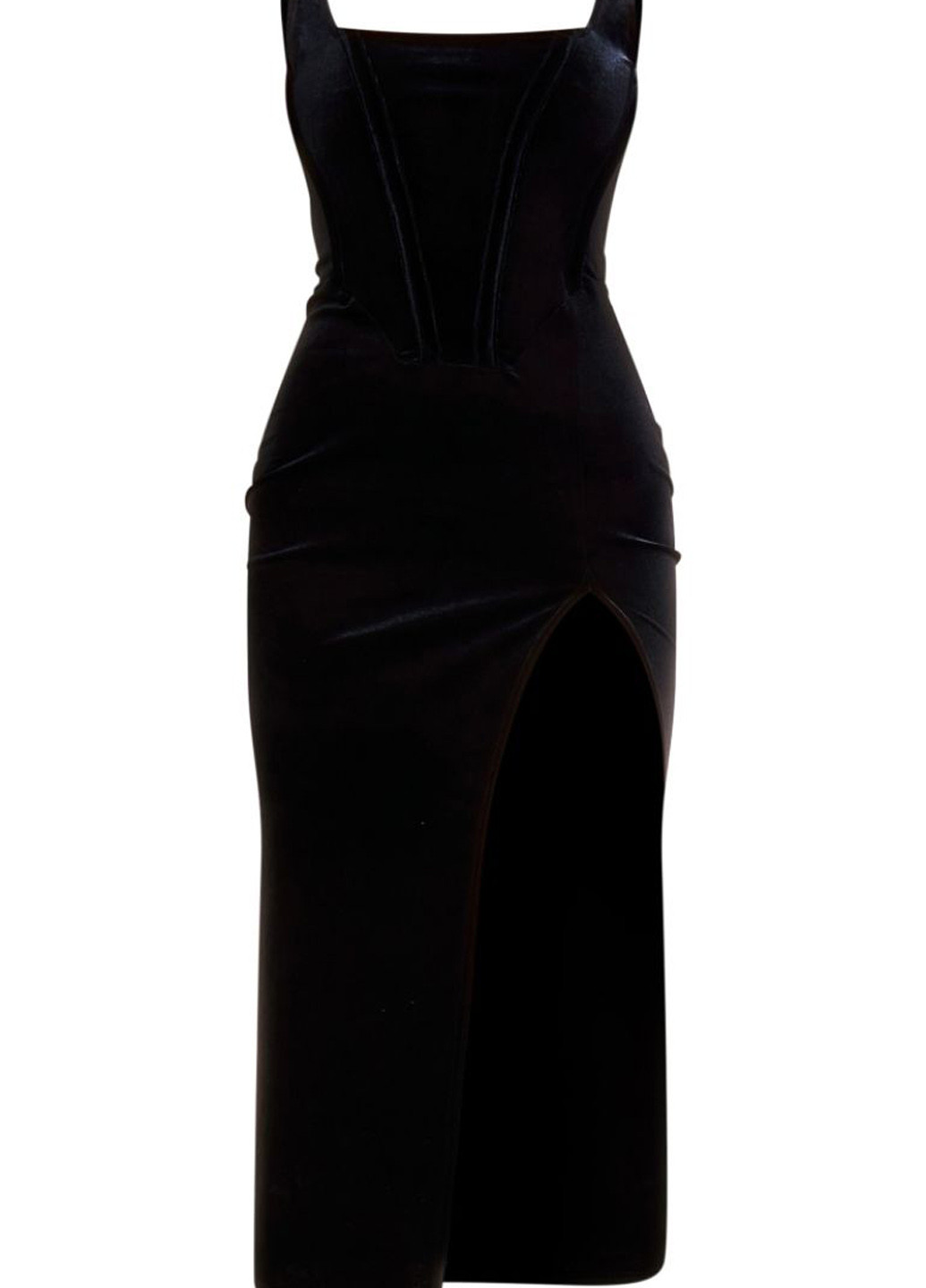 Черное вечернее платье футляр PrettyLittleThing однотонное