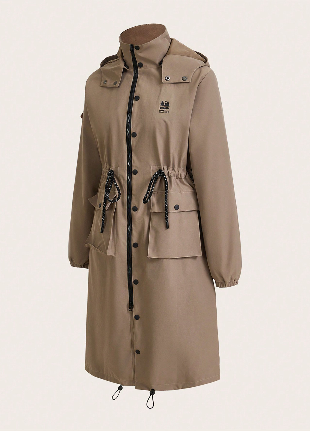 Темно-бежевая демисезонная куртка SHEIN