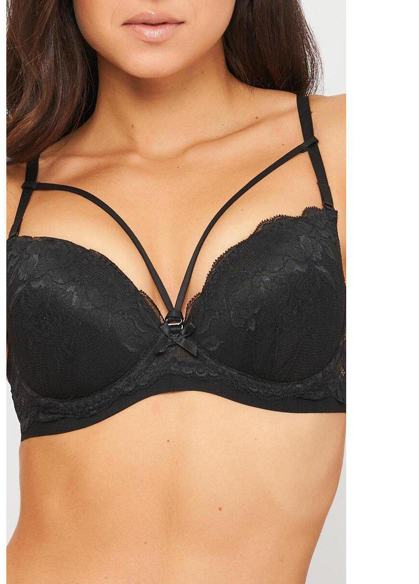 Чёрный бюстгальтер жіночий push-up +2 65d чорний 560500 Zebra