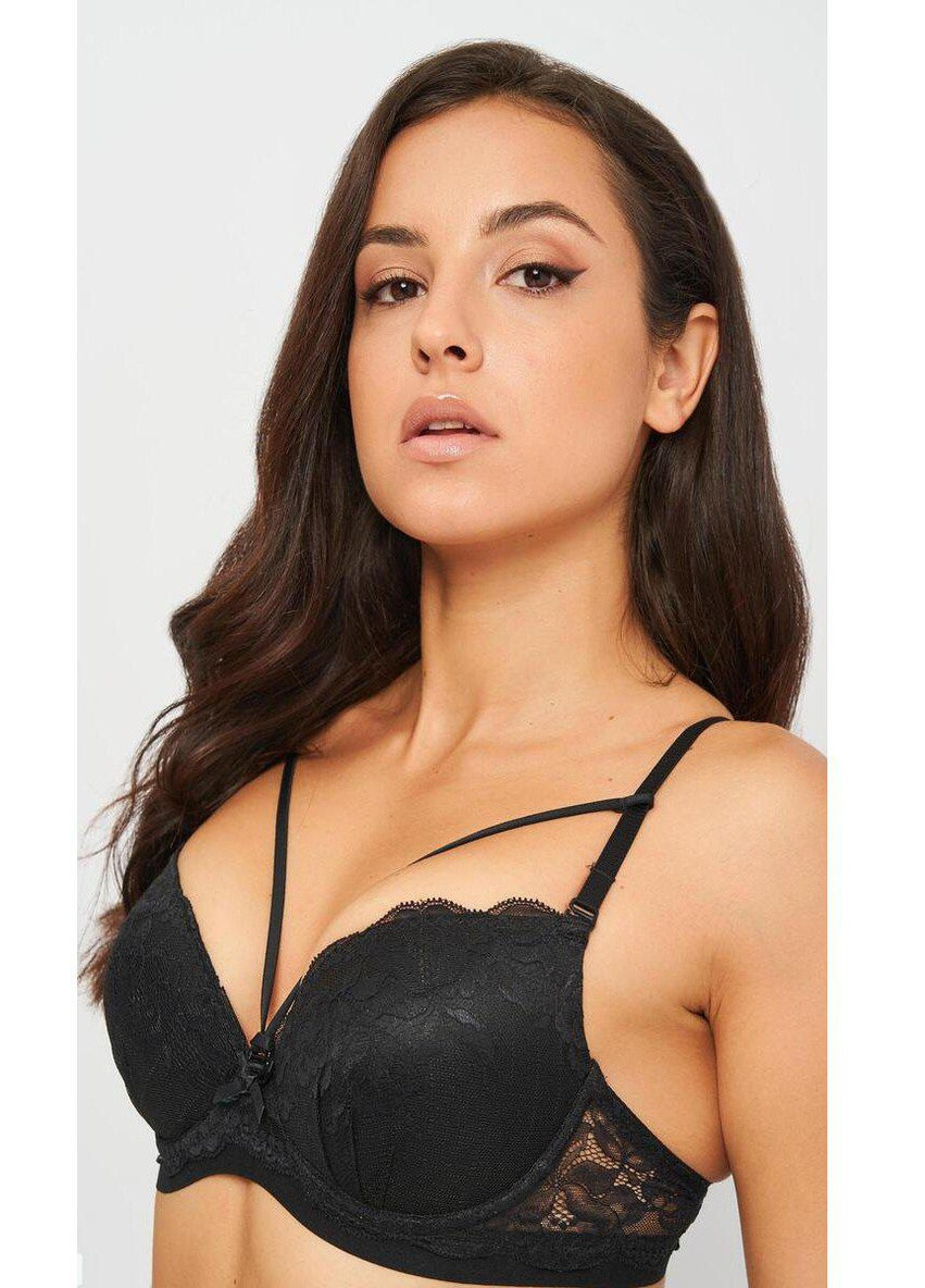 Чёрный бюстгальтер жіночий push-up +2 65d чорний 560500 Zebra